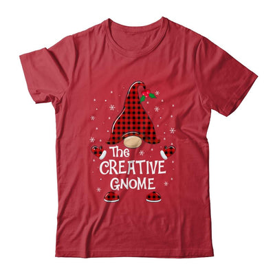 Creative Gnome Buffalo Plaid Matching Christmas Pajama Gift-T-Shirt & Sweatshirt-Classic T-Shirt-Red