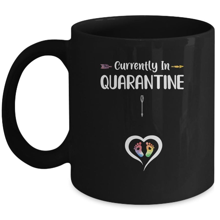 Currently In Quarantine Funny Pregnancy Announcement Mug-Coffee Mug-Mug-Black