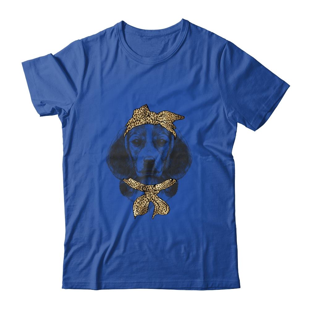 Cute Beagle Mom Leopard Dog Bandana Mother Day Women Girl-T-Shirt & Tank Top-Classic T-Shirt-Royal