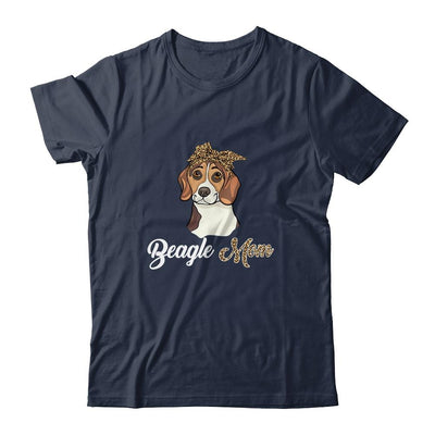Cute Beagle Mom Leopard Dog Mom Mothers Day-T-Shirt & Tank Top-Classic T-Shirt-Navy