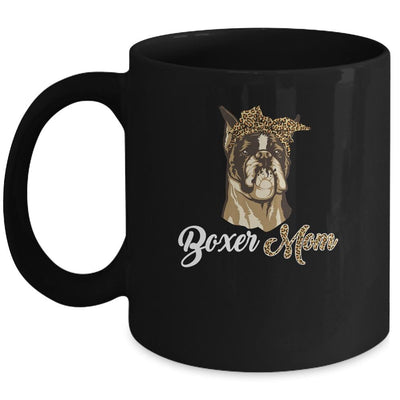 Cute Boxer Mom Leopard Dog Mom Mothers Day Mug-Coffee Mug-Mug-Black