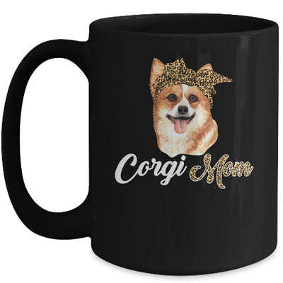 Cute Corgi Mom Leopard Dog Mom Mothers Day Mug-Coffee Mug-Mug-Black
