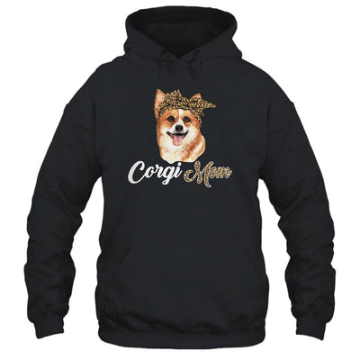 Cute Corgi Mom Leopard Dog Mom Mothers Day-T-Shirt & Tank Top-Pullover Hoodie-Black