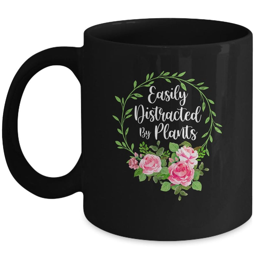Cute Easily Distracted By Plants Gardening Mug-Coffee Mug-Mug-Black