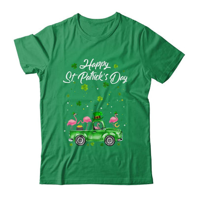 Cute Flamingo Truck Shamrock Green St Patrick Day Lover-T-Shirt & Hoodie-Classic T-Shirt-Irish Green
