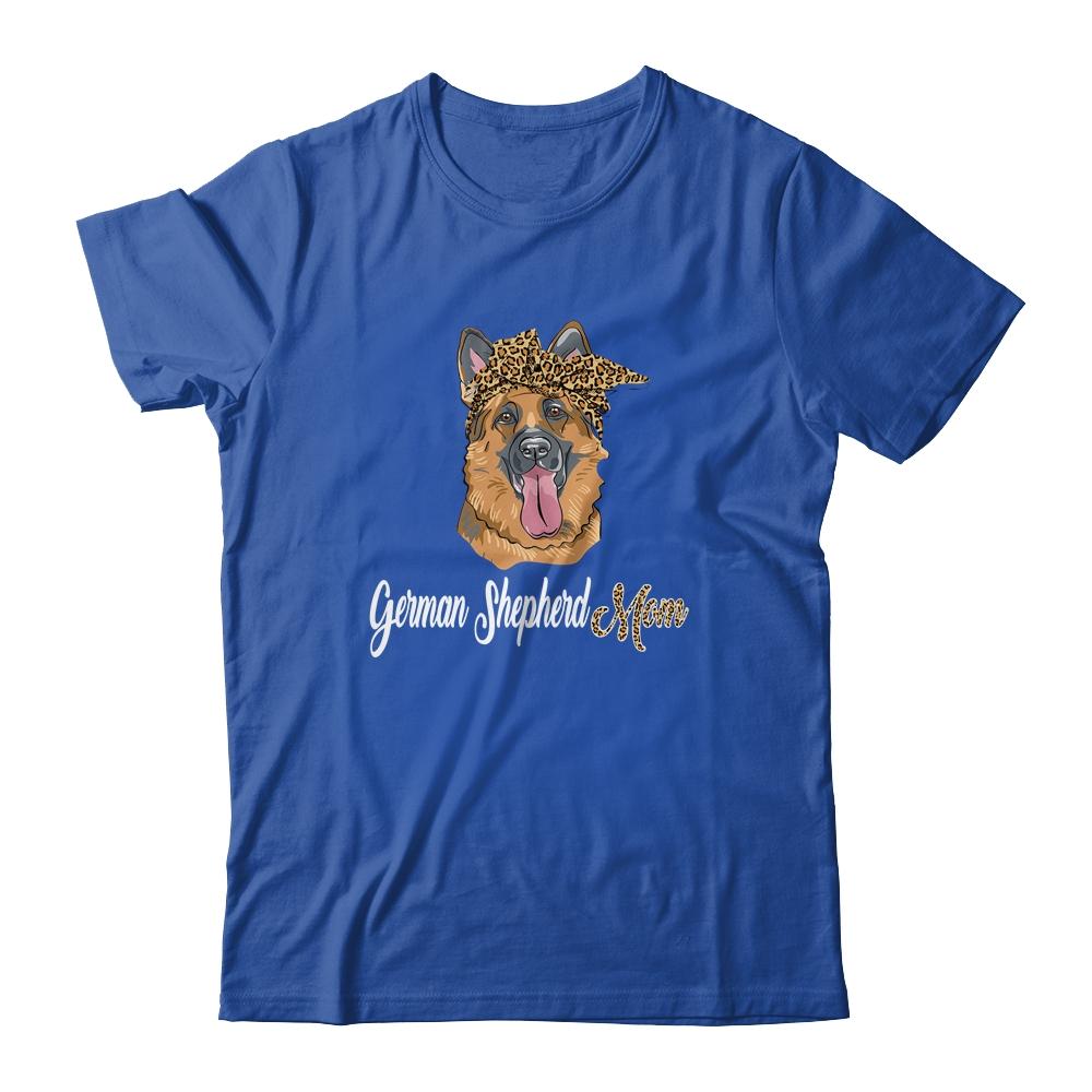 Cute German Shepherd Mom Leopard Dog Mom Mothers Day-T-Shirt & Tank Top-Classic T-Shirt-Royal