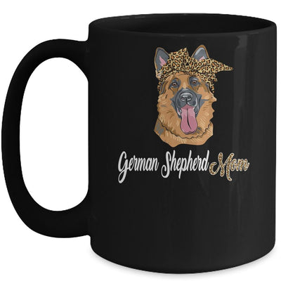 Cute German Shepherd Mom Leopard Dog Mom Mothers Day Mug-Coffee Mug-Mug-Black