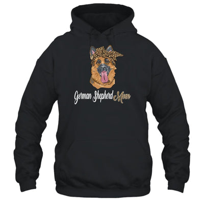 Cute German Shepherd Mom Leopard Dog Mom Mothers Day-T-Shirt & Tank Top-Pullover Hoodie-Black