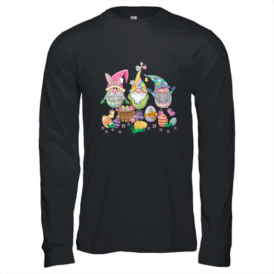 Cute Gnome Easter Day Women Girls Easter Eggs-T-Shirt & Hoodie-Long Sleeve T-Shirt-Black