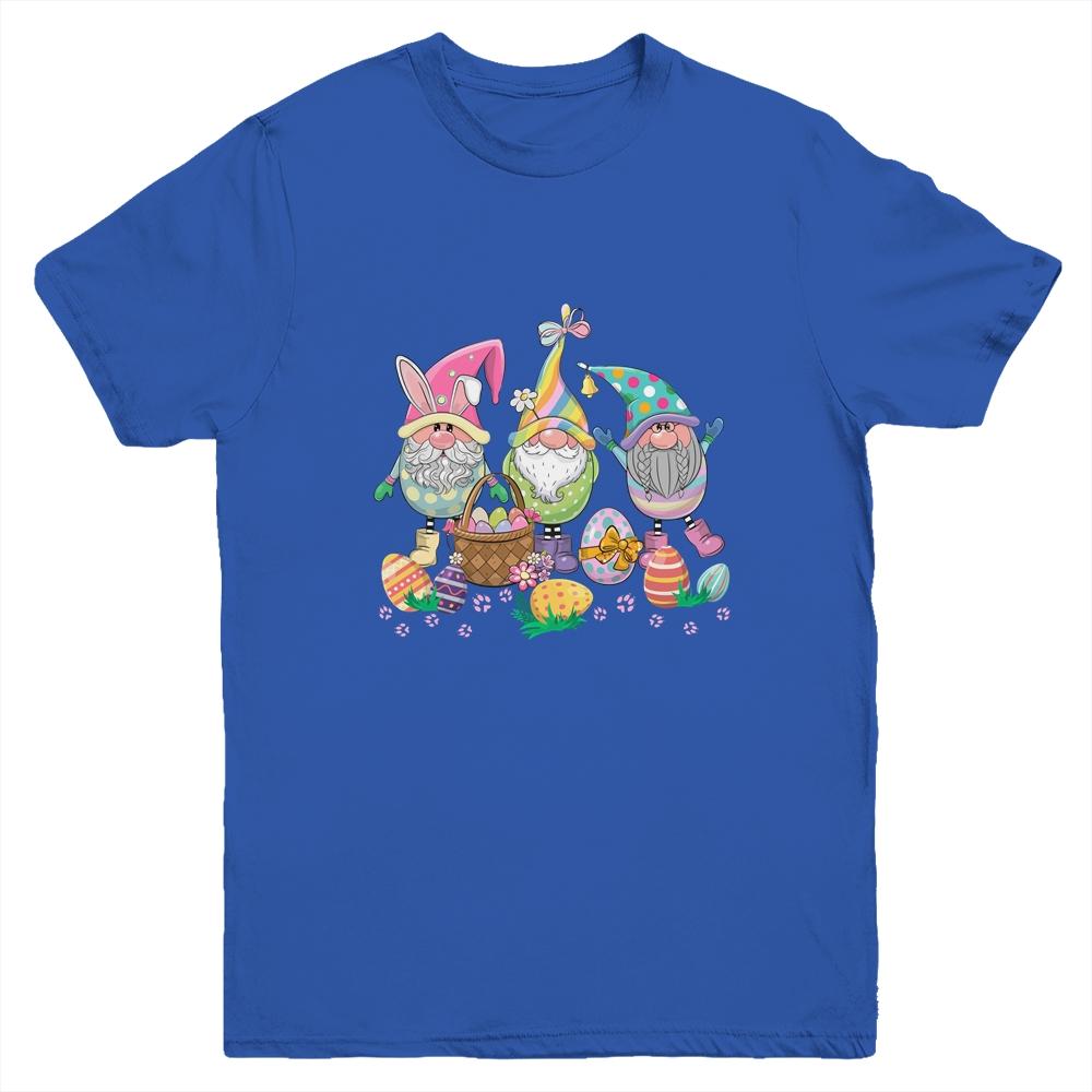 Cute Gnome Easter Day Women Girls Easter Eggs Youth-Youth Shirt-Youth T-Shirt-Royal