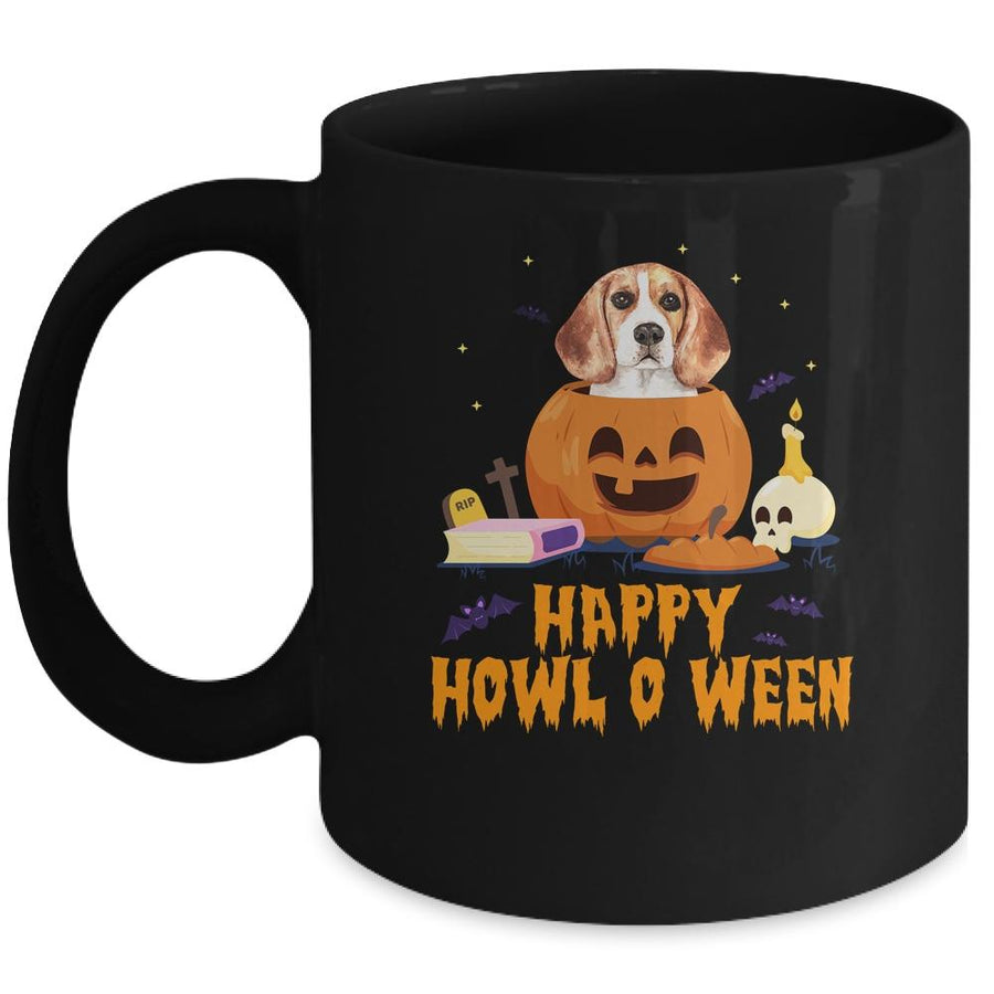 Cute Halloween Beagle Dog Pumpkin Costumes Thanksgiving Gift Mug-Coffee Mug-Mug-Black