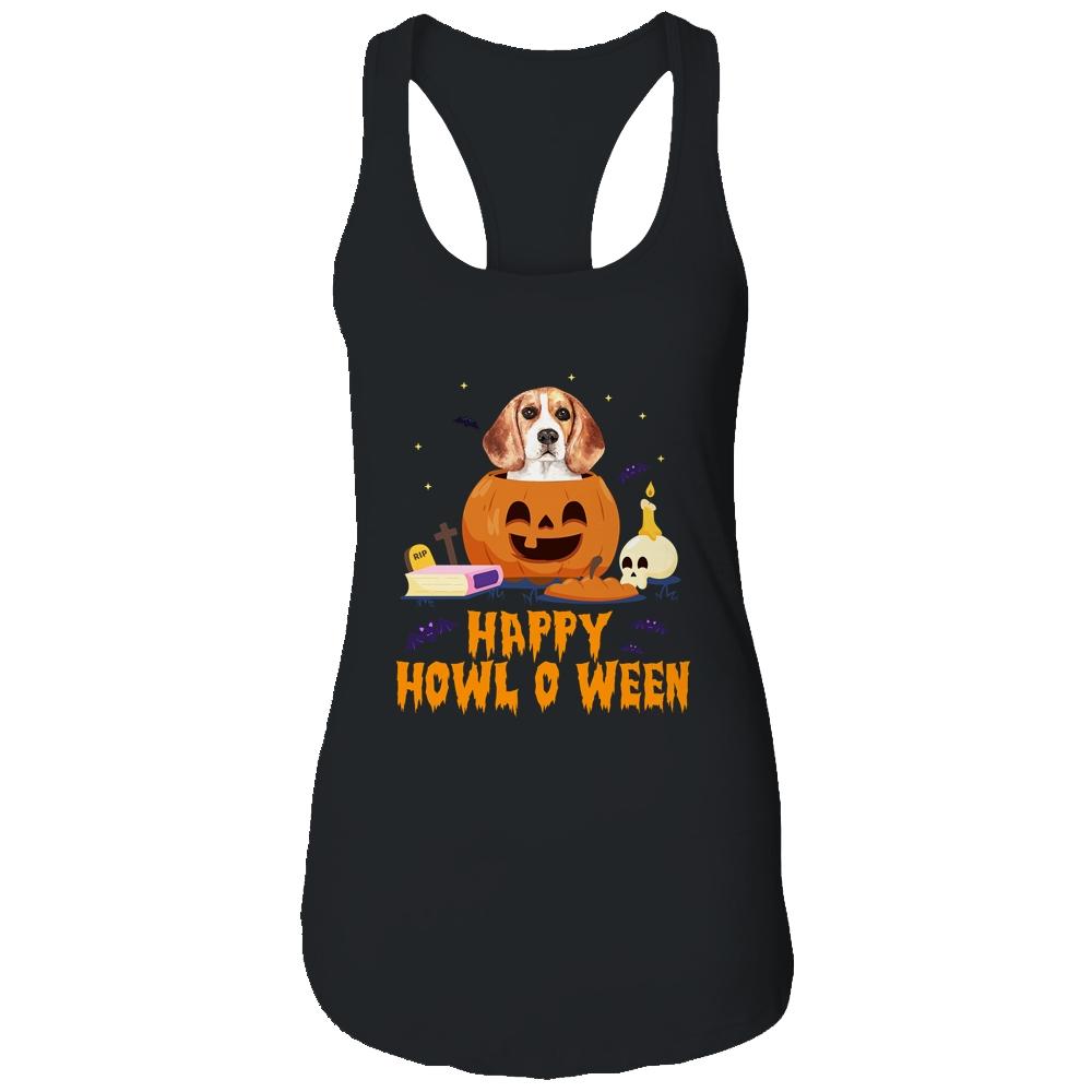 Cute Halloween Beagle Dog Pumpkin Costumes Thanksgiving Gift-T-Shirt & Tank Top-Women's Ideal Racerback Tank-Black