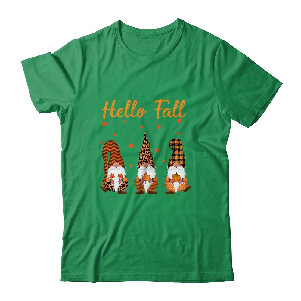 Cute Hello Fall Gnomes Autumn-T-Shirt & Sweatshirt-Classic T-Shirt-Irish Green