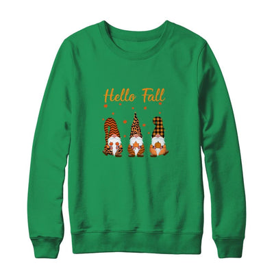 Cute Hello Fall Gnomes Autumn-T-Shirt & Sweatshirt-Crewneck Sweatshirt-Irish Green