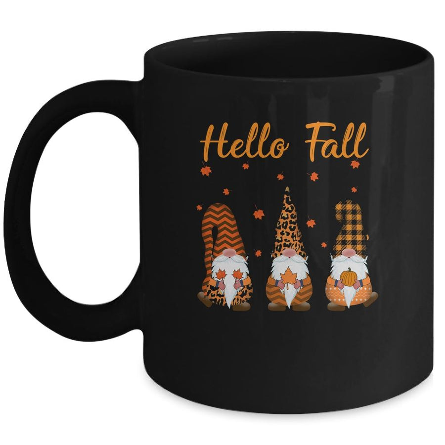 Cute Hello Fall Gnomes Autumn Mug-Coffee Mug-Mug-Black