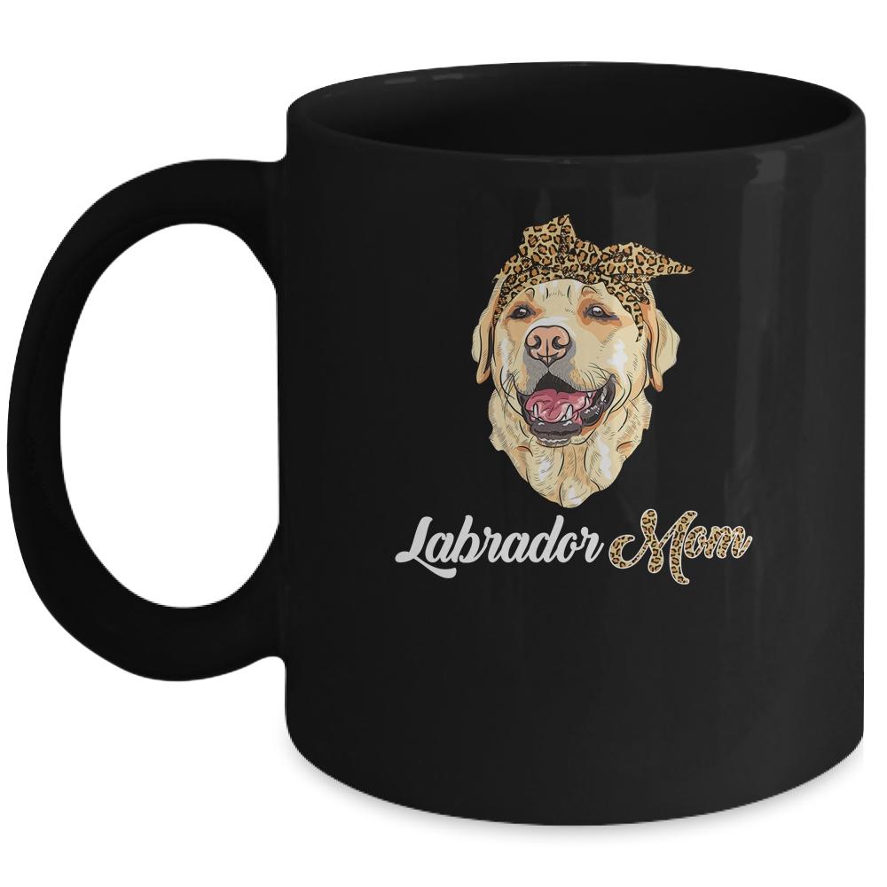 Cute Labrador Mom Leopard Dog Mom Mothers Day Mug-Coffee Mug-Mug-Black