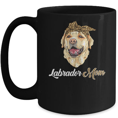 Cute Labrador Mom Leopard Dog Mom Mothers Day Mug-Coffee Mug-Mug-Black