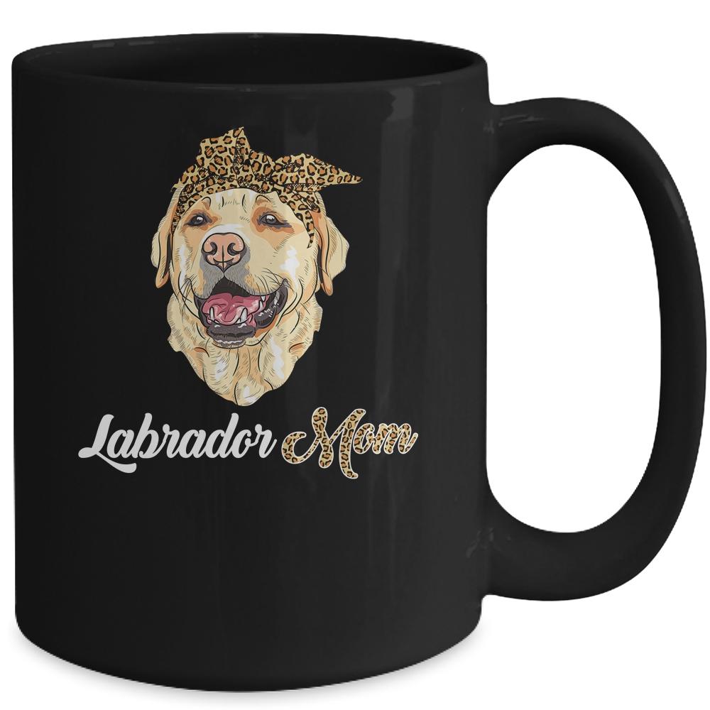 Cute Labrador Mom Leopard Dog Mom Mothers Day Mug-Coffee Mug-