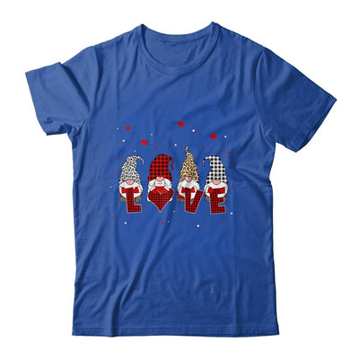 Cute Nordic Gnomes Love Hearts Leopard Plaid-T-Shirt & Tank Top-Classic T-Shirt-Royal