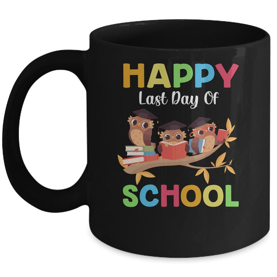 Cute Owls Happy Last Day Of School Mug-Coffee Mug-Mug-Black