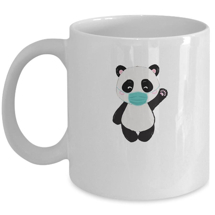Cute Panda With Face Mask Funny Gift For Animal Lovers Mug-Coffee Mug-Mug-White