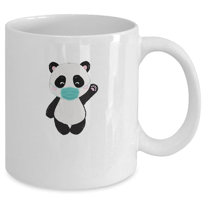 Cute Panda With Face Mask Funny Gift For Animal Lovers Mug-Coffee Mug-Mug-White