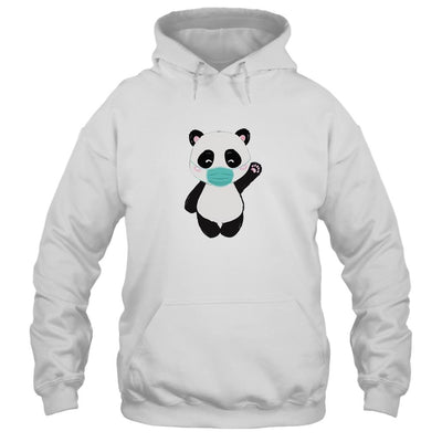 Cute Panda With Face Mask Funny Gift For Animal Lovers-T-Shirt & Hoodie-Pullover Hoodie-White