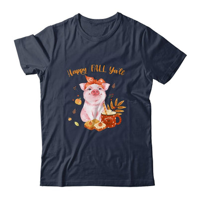 Cute Pig Pumpkin Spice Latte Happy Fall Ya'll-T-Shirt & Tank Top-Classic T-Shirt-Navy