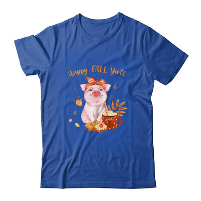 Cute Pig Pumpkin Spice Latte Happy Fall Ya'll-T-Shirt & Tank Top-Classic T-Shirt-Royal