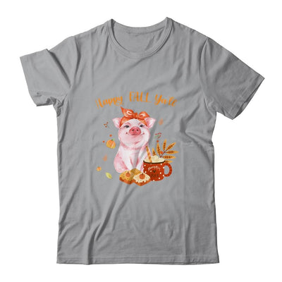 Cute Pig Pumpkin Spice Latte Happy Fall Ya'll-T-Shirt & Tank Top-Classic T-Shirt-Sport Grey