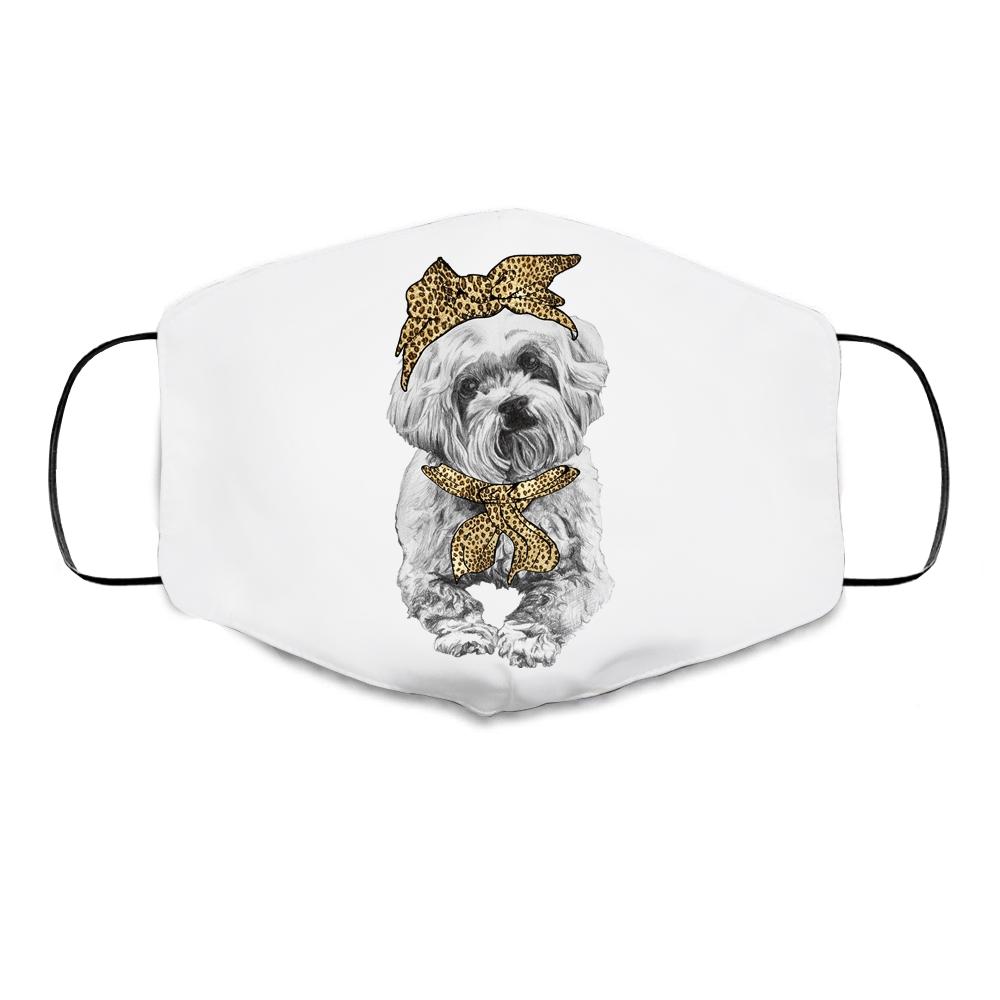 Cute Poodle Mom Leopard Dog Bandana Mother Day Women Girl Cloth Face Mask
