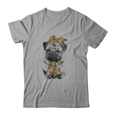 Cute Pug Mom Leopard Dog Bandana Mother Day Women Girl-T-Shirt & Tank Top-Classic T-Shirt-Sport Grey