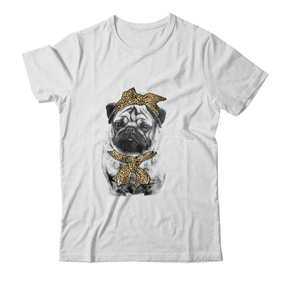 Cute Pug Mom Leopard Dog Bandana Mother Day Women Girl-T-Shirt & Tank Top-Classic T-Shirt-White