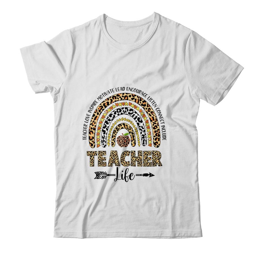 Cute Rainbow Teacher Life Teacher Last Day Of School-T-Shirt & Hoodie-Classic T-Shirt-White