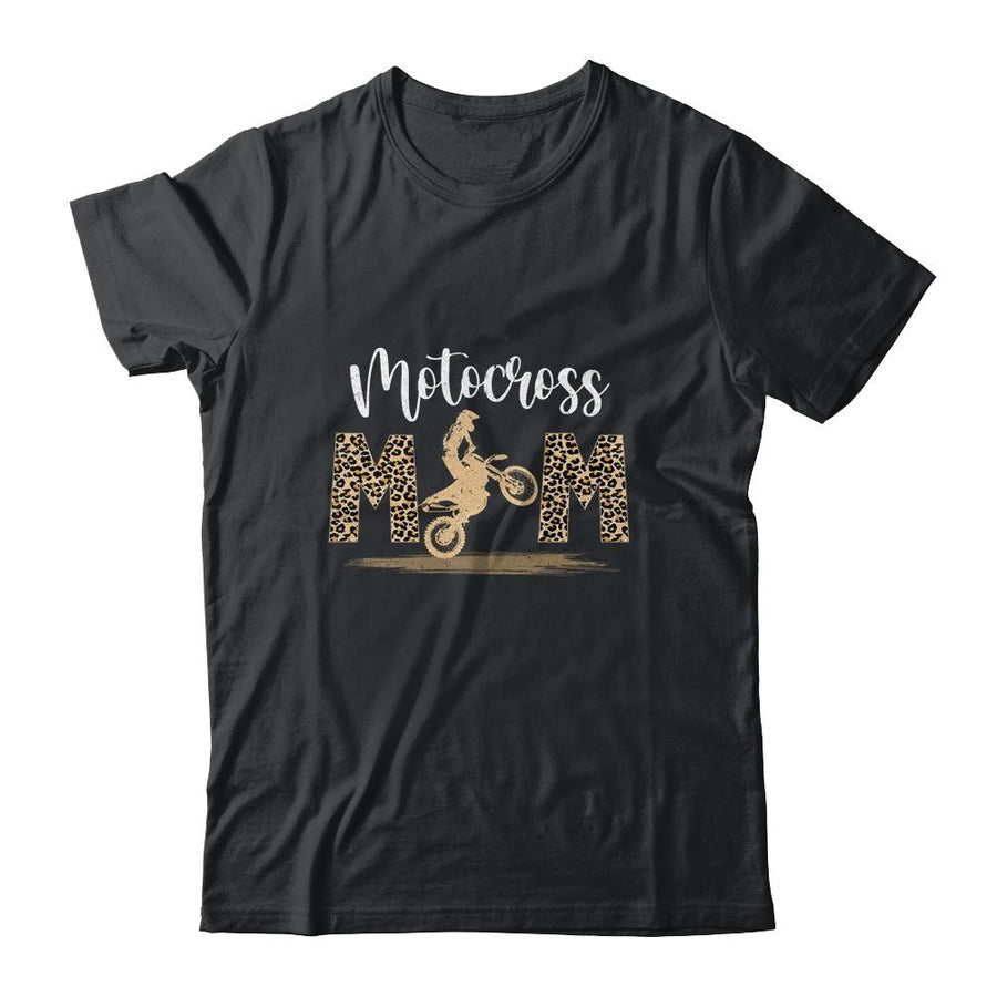 Cute Women's Motocross Moto Mom Leopard Biker-T-Shirt & Tank Top-Classic T-Shirt-Black