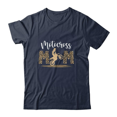 Cute Women's Motocross Moto Mom Leopard Biker-T-Shirt & Tank Top-Classic T-Shirt-Navy