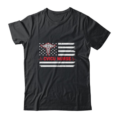 Cvicu Nurse American Flag Patriotic RN Registered Nurse Gift-T-Shirt & Hoodie-Classic T-Shirt-Black