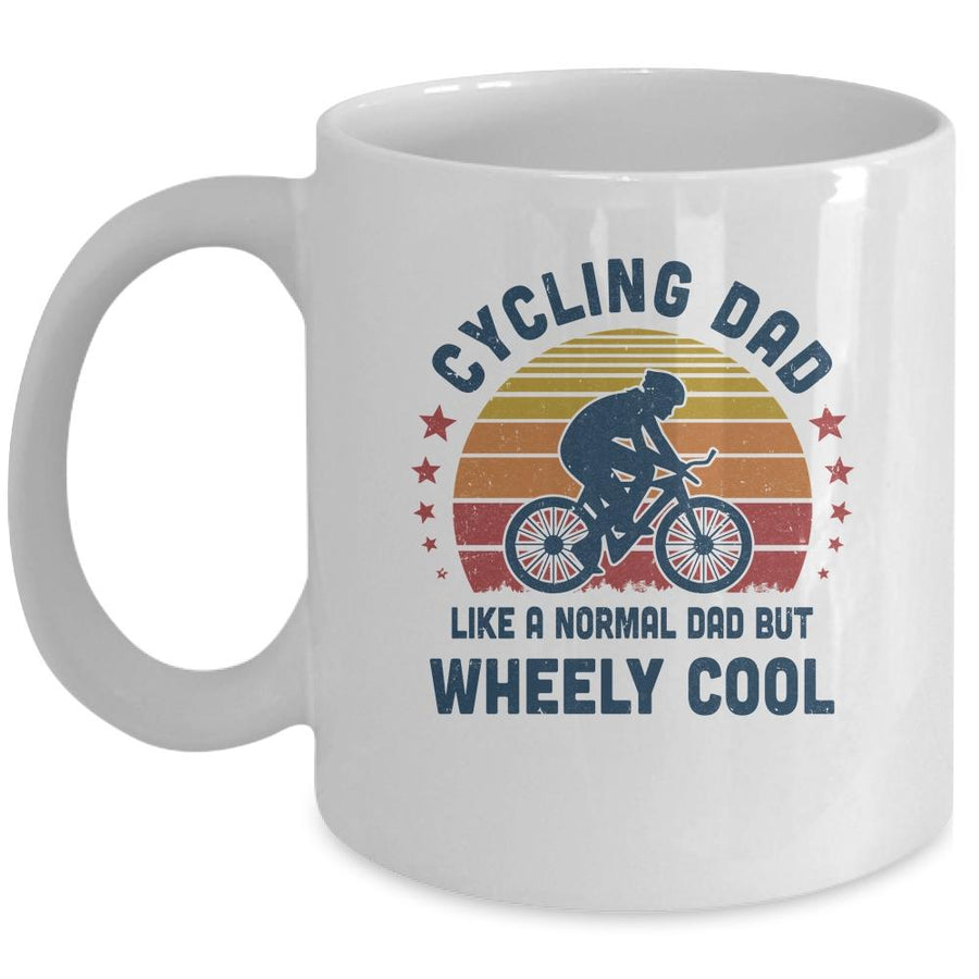Cycling Dad Wheely Cool Funny Vintage Bike Rider Mug-Coffee Mug-Mug-White