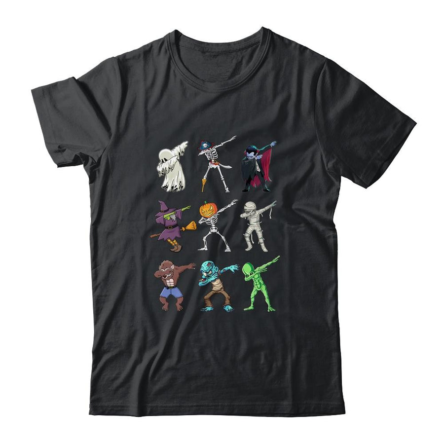 Dabbing Halloween Skeleton Monsters-T-Shirt & Sweatshirt-Classic T-Shirt-Black