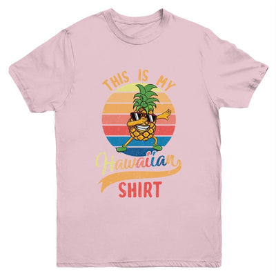 Dabbing Pineapple Boys Girls This Is My Hawaiian Youth-Youth Shirt-Youth T-Shirt-Light Pink
