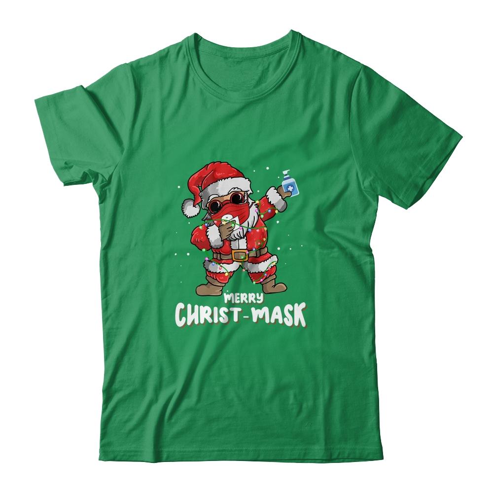 Dabbing Santa Christmas Wear Mask Tree Lights Quarantine-T-Shirt & Sweatshirt-Classic T-Shirt-Irish Green