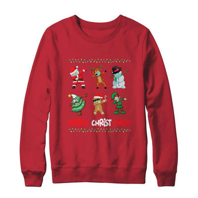 Dabbing Santa Wearing Mask Quarantine Christmas-T-Shirt & Sweatshirt-Crewneck Sweatshirt-Red