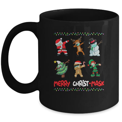 Dabbing Santa Wearing Mask Quarantine Christmas Mug-Coffee Mug-Mug-Black