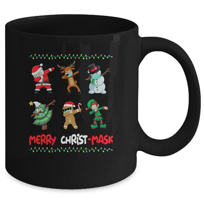 Dabbing Santa Wearing Mask Quarantine Christmas Mug-Coffee Mug-Mug-Black