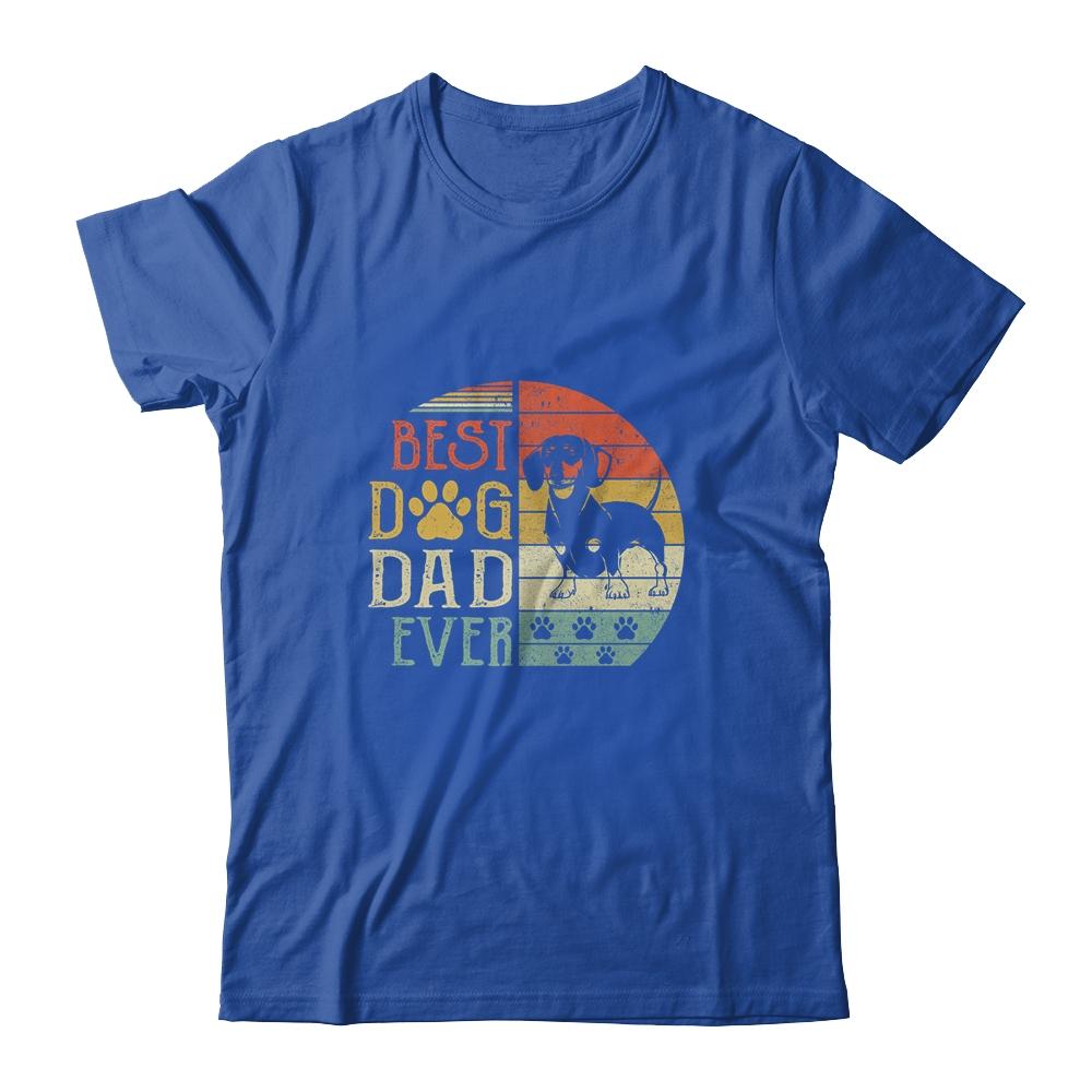 Dachshund Best Dog Dad Ever Vintage Father's Day Retro-T-Shirt & Hoodie-Classic T-Shirt-Royal