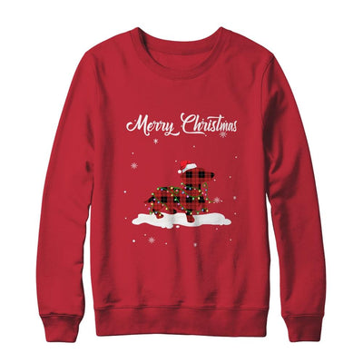 Dachshund Christmas Red Plaid Dog Lover Pajama Family Gift-T-Shirt & Sweatshirt-Crewneck Sweatshirt-Red