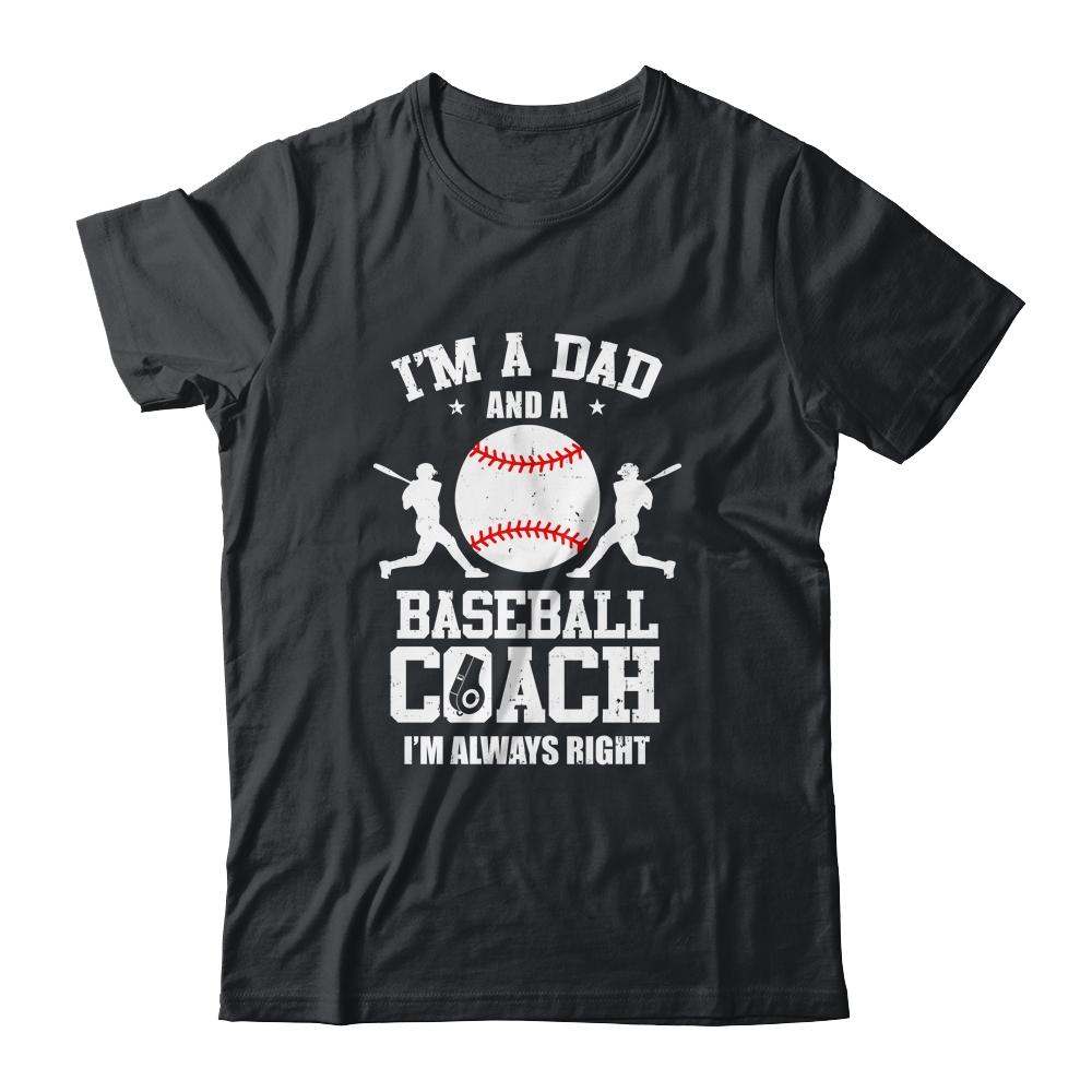 Dad Baseball Im A Dad And A Baseball Coach Funny-T-Shirt & Hoodie-Classic T-Shirt-Black