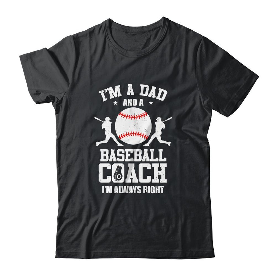 Dad Baseball Im A Dad And A Baseball Coach Funny-T-Shirt & Hoodie-Classic T-Shirt-Black