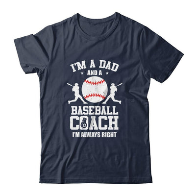 Dad Baseball Im A Dad And A Baseball Coach Funny-T-Shirt & Hoodie-Classic T-Shirt-Navy