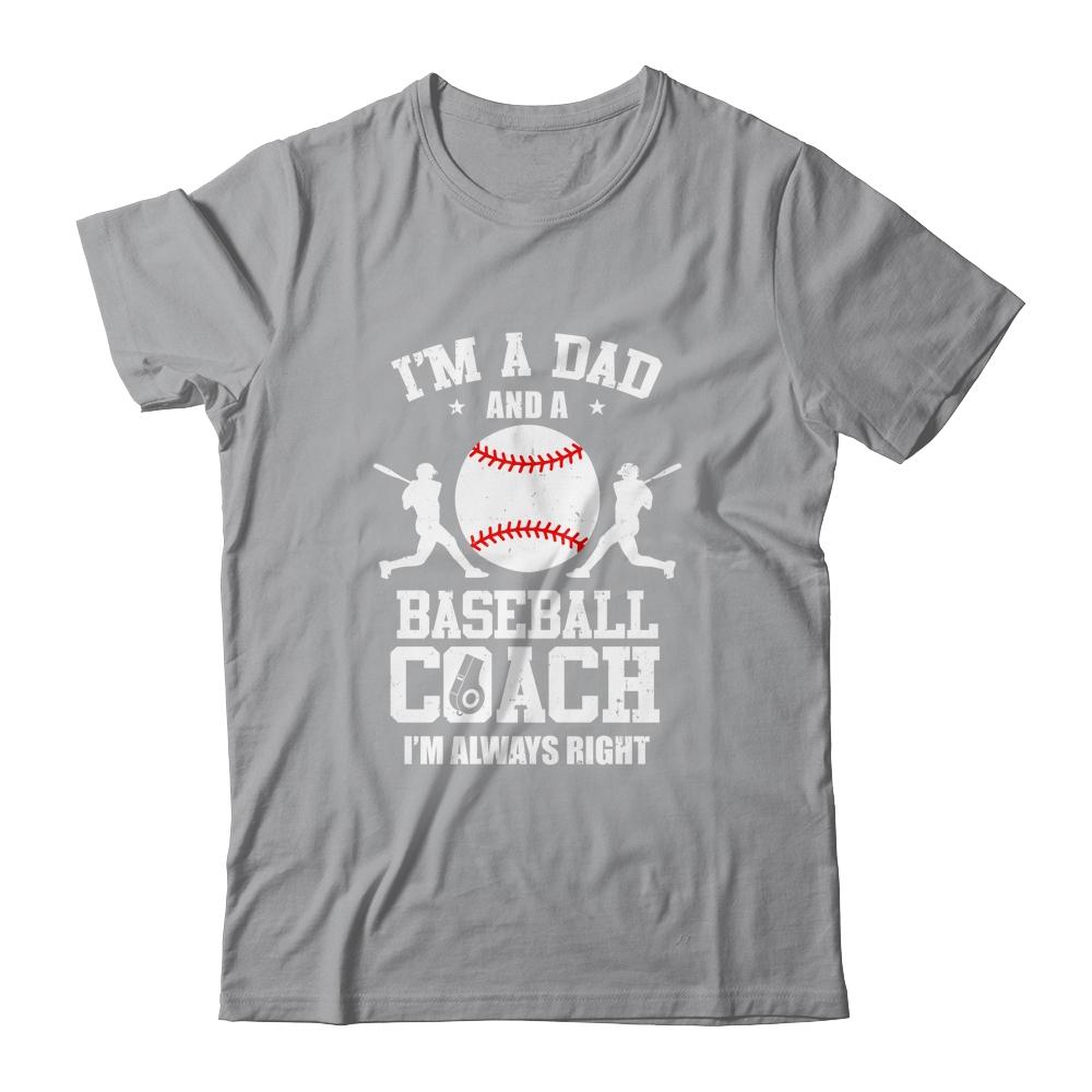 Dad Baseball Im A Dad And A Baseball Coach Funny-T-Shirt & Hoodie-Classic T-Shirt-Sport Grey
